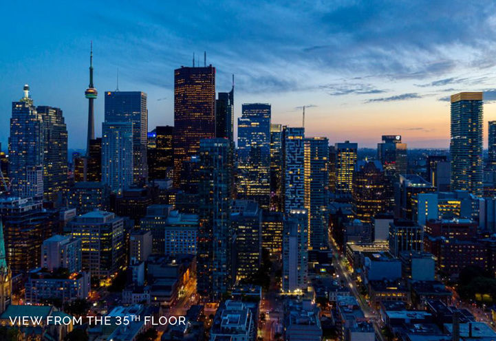 Celeste Condos Downtown Skyline Views at Dusk From 35th Floor