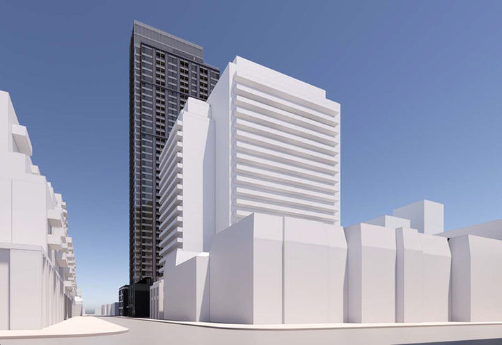 Celeste Condos Early Design of Tower Exterior