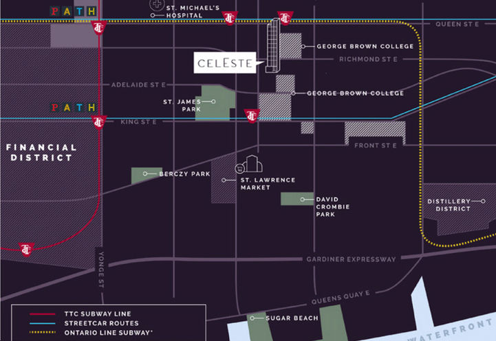 Celeste Condos Future Location Site Map