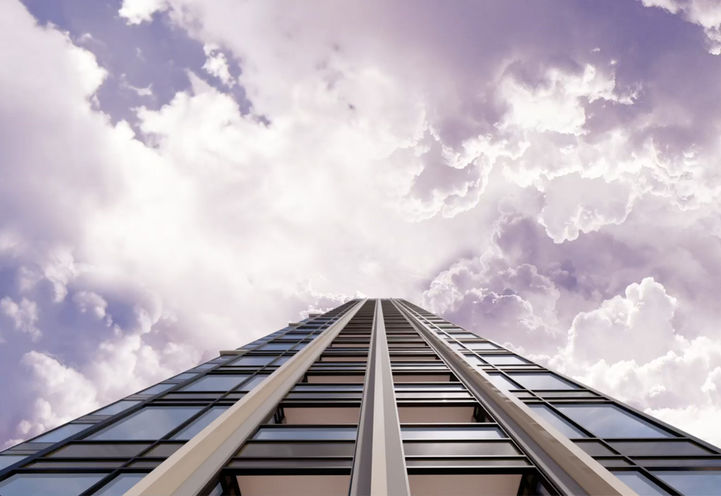 Celeste Condos Looking Up at the Tower Exteriors
