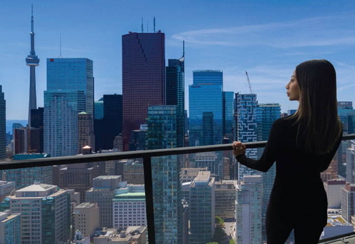 Celeste Condos Private Balcony with Skyline View