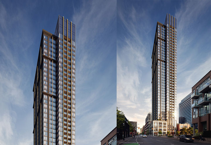 Celeste Condos Split Screen of Upper Levels and Tower Exteriors