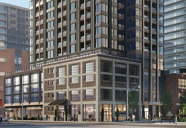 Celeste Condos Street Corner View of Lower Level Exteriors