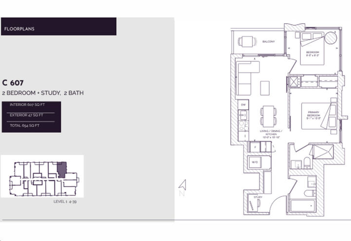 Celeste Condos - Suite 607 - 2 Bed/2 Bath/Study