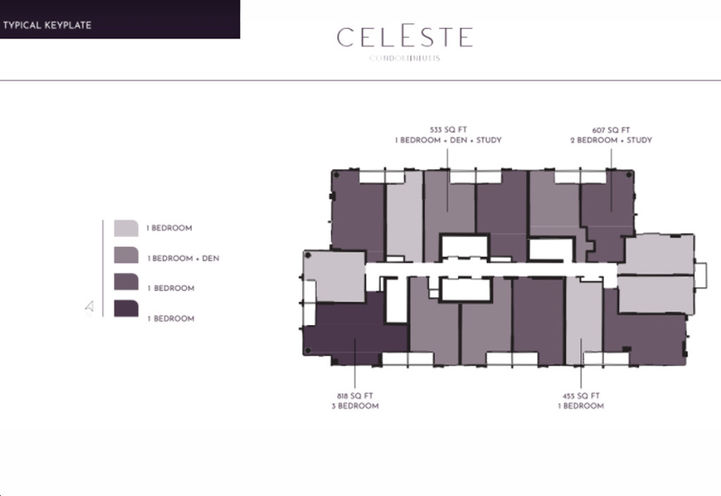 Celeste Condos Typical Floor Keyplate