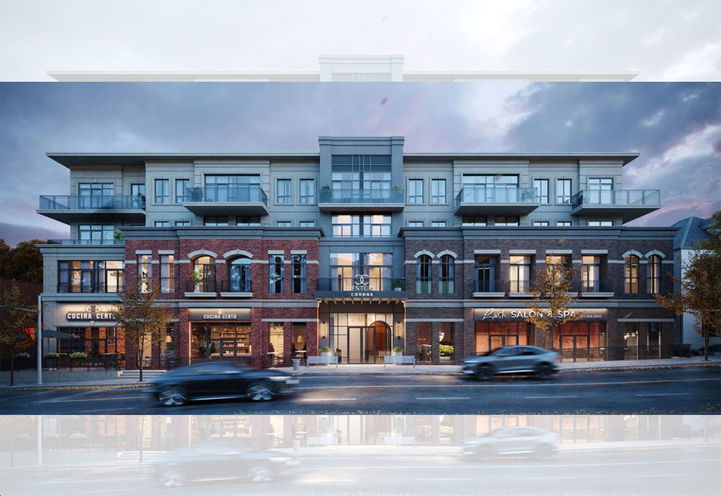 Century Condos Exterior View of Building at Dusk