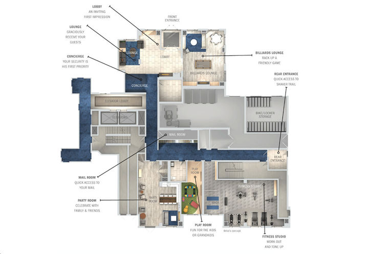 Ground Floor Amenities at Chelsea on the Green Condos