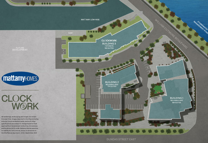ClockWork Condos 3 Aerial View of Community Site Plan
