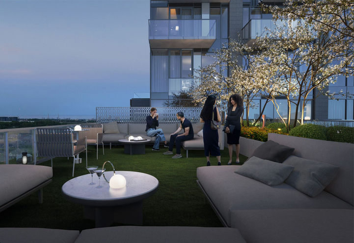 Clockwork Condos 2 Evening View of Rooftop Terrace