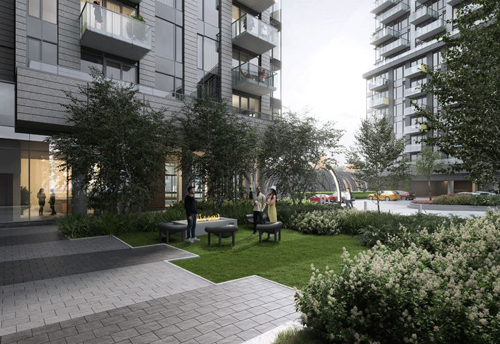 Clockwork Condos Outdoor Courtyard