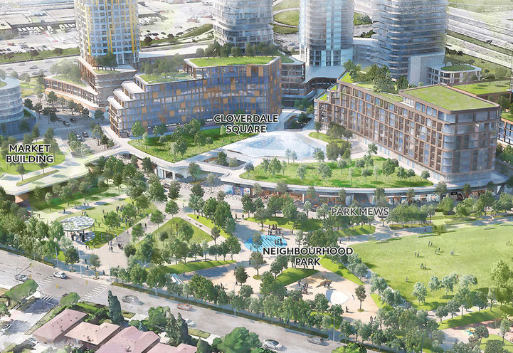 Bird's Eye View of Retail Block and Neighbourhood Park