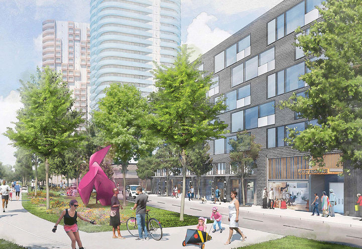 Residents Enjoying Edge Trail and Green Public Space