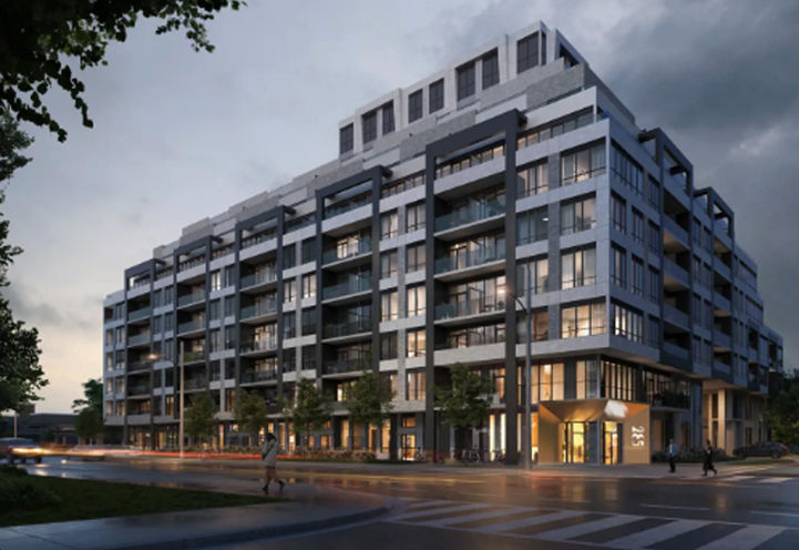 Club 285 Condos Exterior View of Building at Dusk