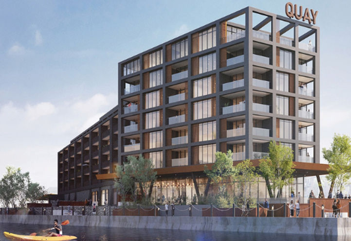 Collingwood Quay Condos Building Exterior From the Water