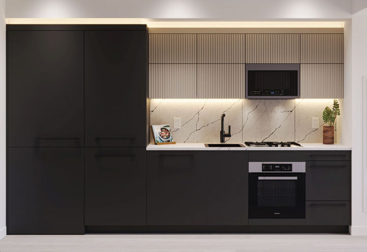 Concord Sky Condos Dark Coloured Kitchen