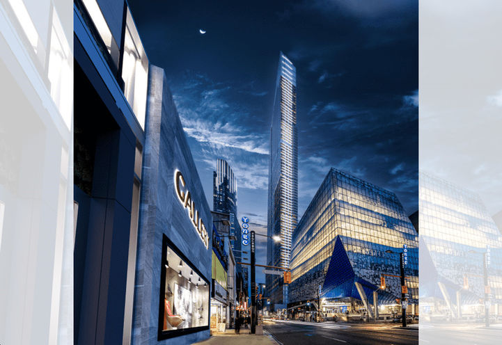 Concord Sky Condos Evening Streetscape View of Tower