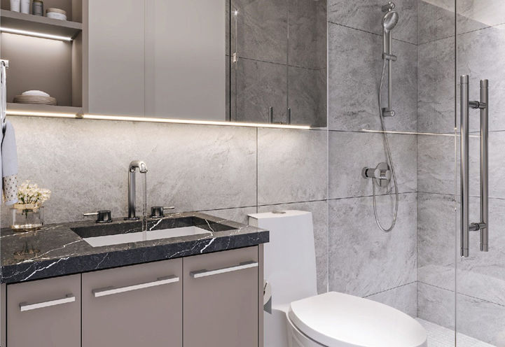 Concord Sky Condos Light Coloured Bathroom