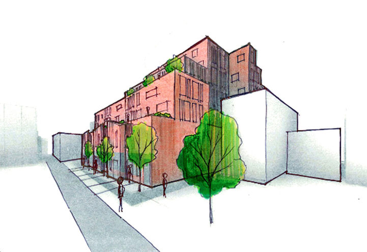 Street Level View of Craft Residences Early Rendering