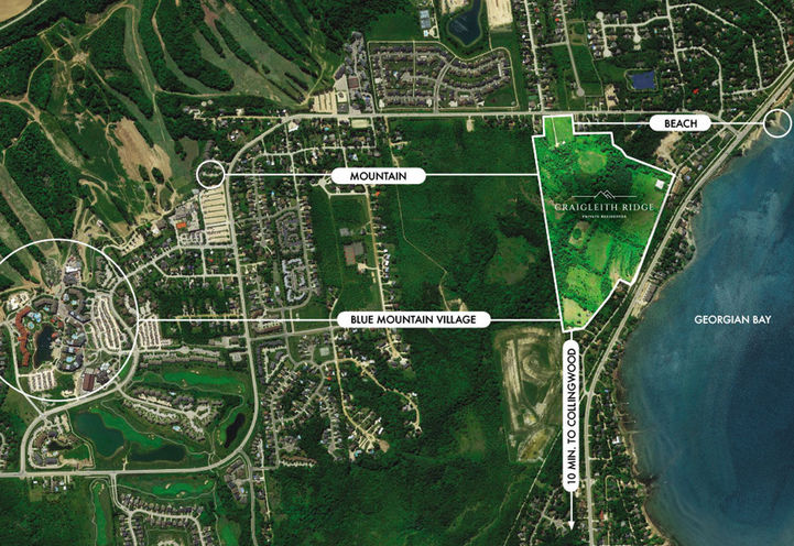 Craigleith Ridge Homes Satellite View of Project Location