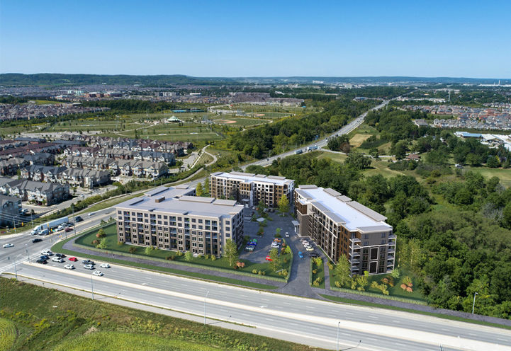 Creekside Condos Aerial View of Buildings