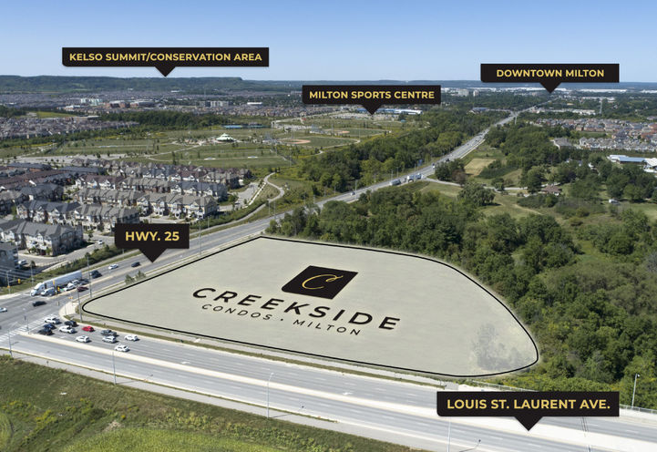 Creekside Condos Aerial View of Site Plan