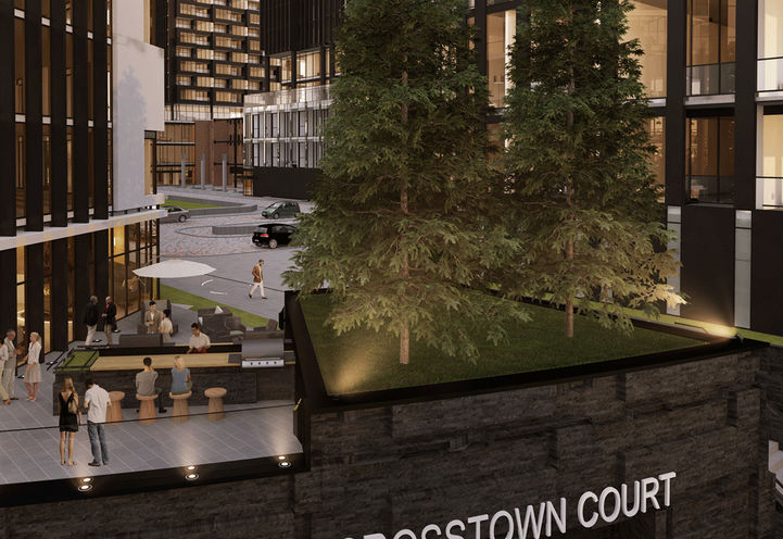 Crest at Crosstown Condos Courtyard