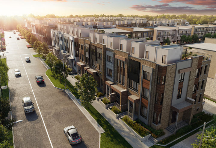 Crosstown Towns Aerial View of Townhome Units