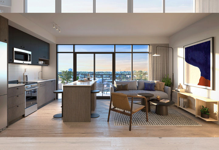 Curio Condos Kitchen & Living Space Interior