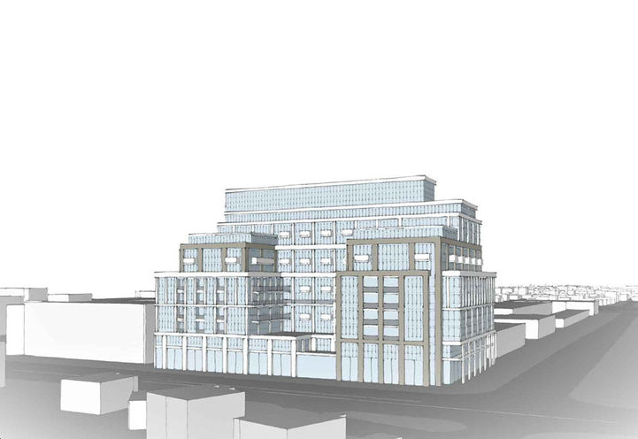 Curio Condos Looking South to Early Rendering