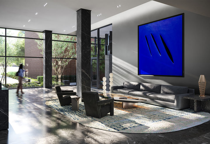 Design District Condos Hamilton Lobby Lounge Area with Seating