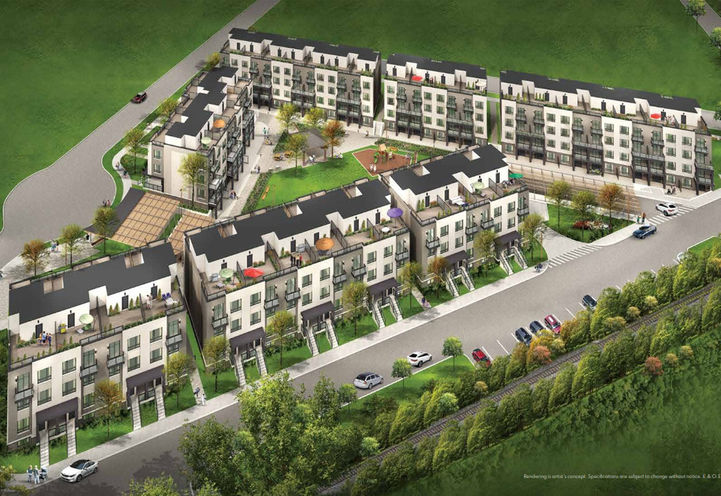 Downtown Aura Towns Aerial View of Units