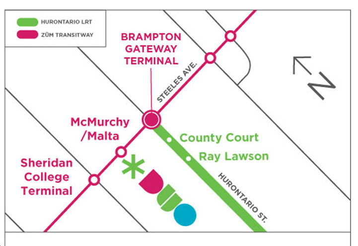 Duo Condos Transit Map Showing Zum and LRT Routes