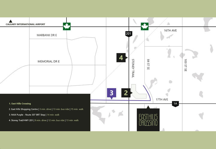 East Hills Crossing Calgary Map of Area