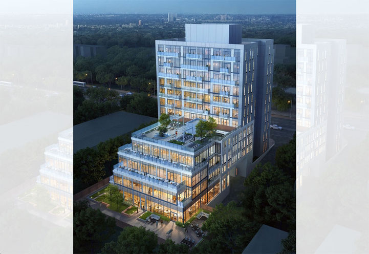 East Pointe Condominiums Close Up View of Exteriors at Dusk