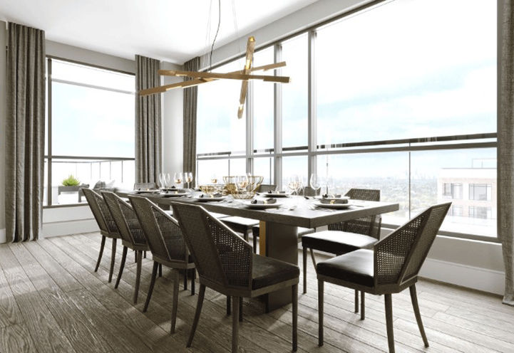 9th Floor Penthouse Suite Dining Area at Edenbridge Condos