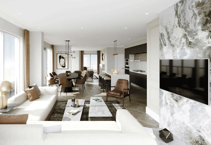 Living Room Space at Edenbridge Condos