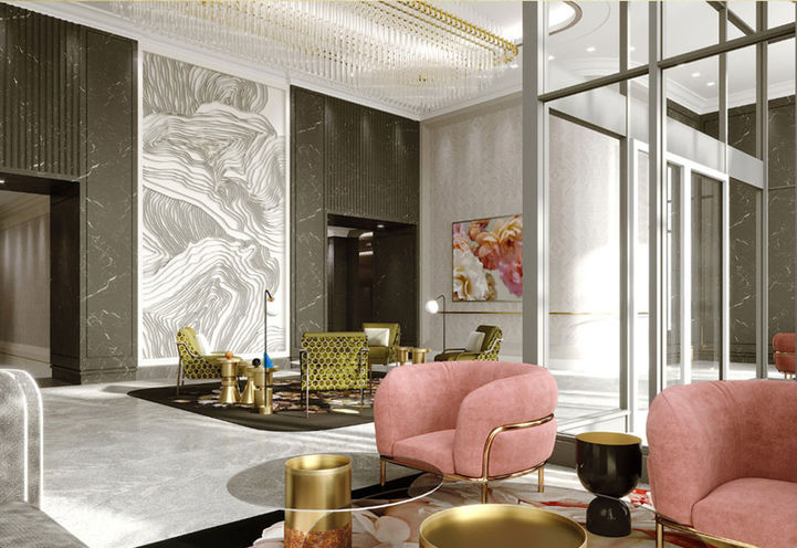 Lobby Lounge at Edenbridge Condos