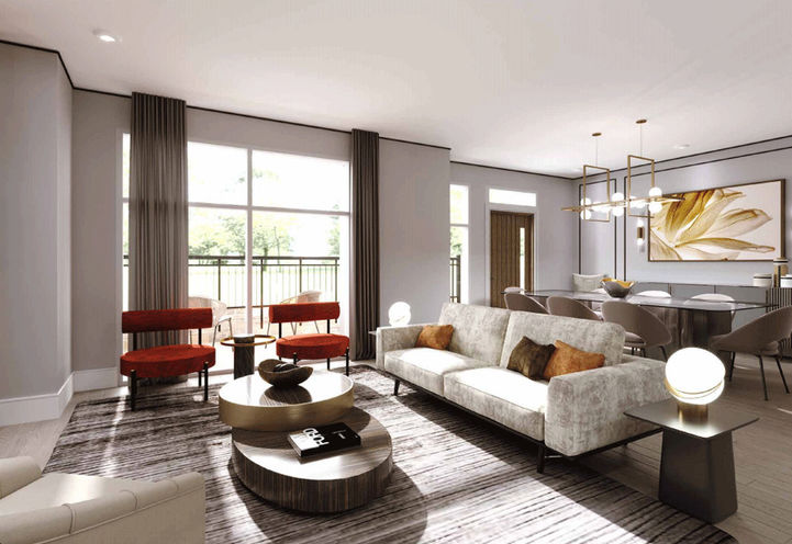 Townhome Living Room Suite Interior at Edenbridge Condos