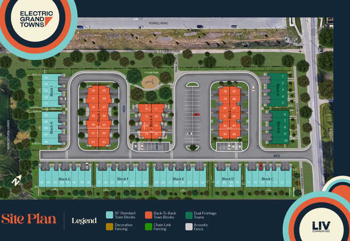 Electric Grand Towns Aerial View of Project Site Plan