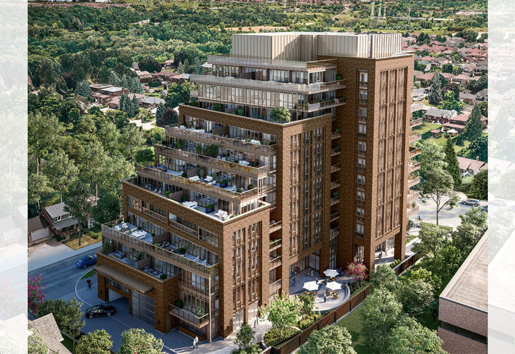 Elegance Luxury Condos Aerial View of Building Exteriors