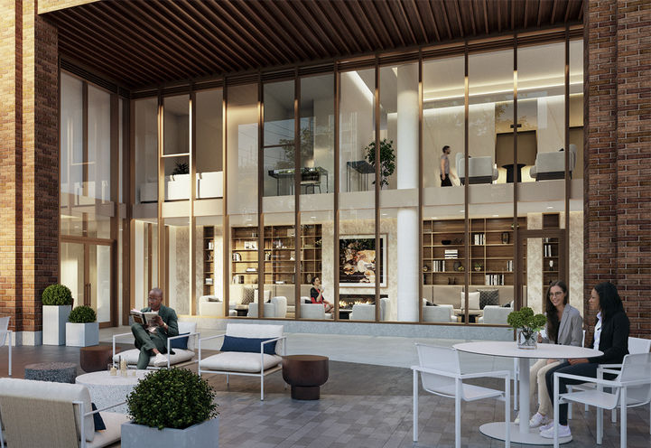 Elegance Luxury Condos Outdoor Courtyard with Seating