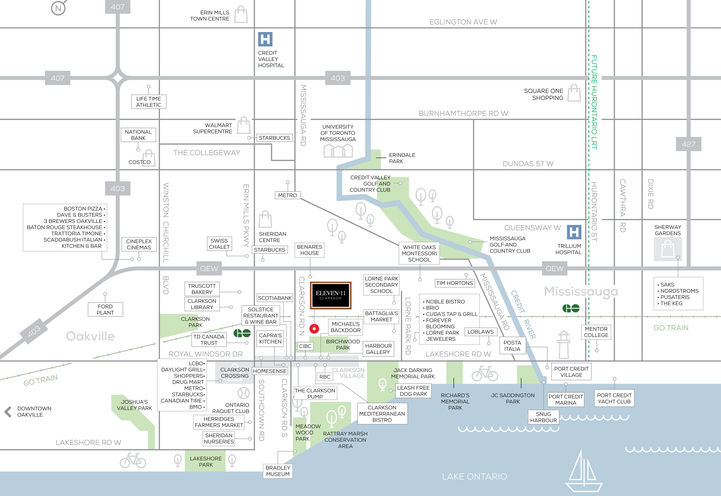 Looking at the Amenities around Eleven 11 Clarkson Towns