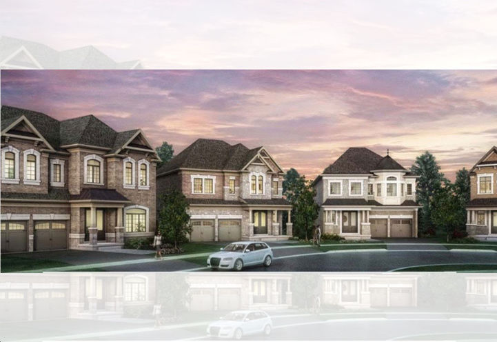 Emerald Crossing Exterior View of Detached Homes at Dusk