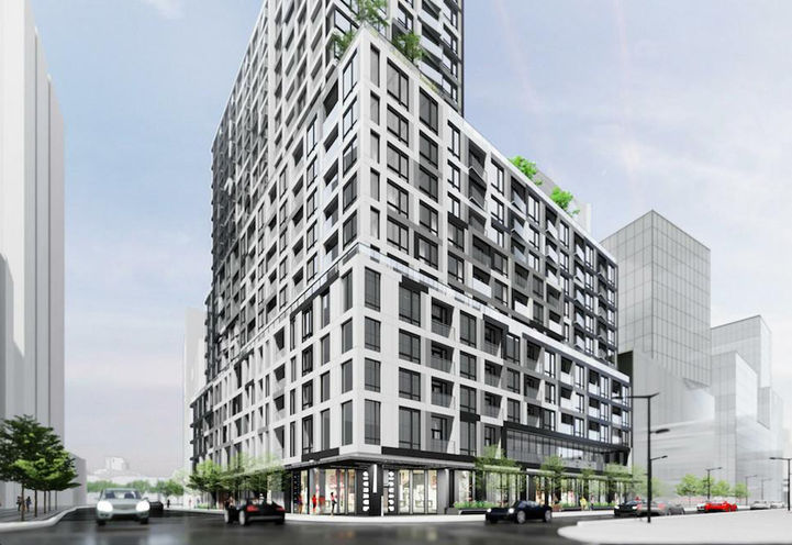 Artist Concept of Empire Quay House Condos Podium View