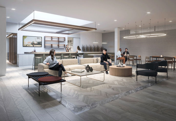 Social Lounge and a Modern Feature Bar at  Empire Quay House Condos