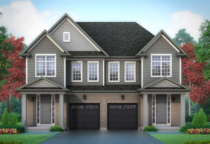 Erin Glen Homes Street View of Semi Detached Exteriors