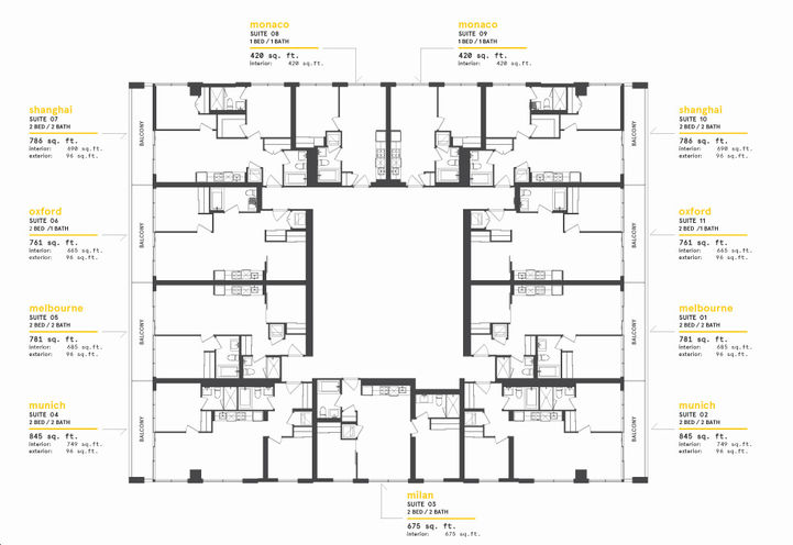 Typical Lower Floor Keyplate at Exchange District Condos 2