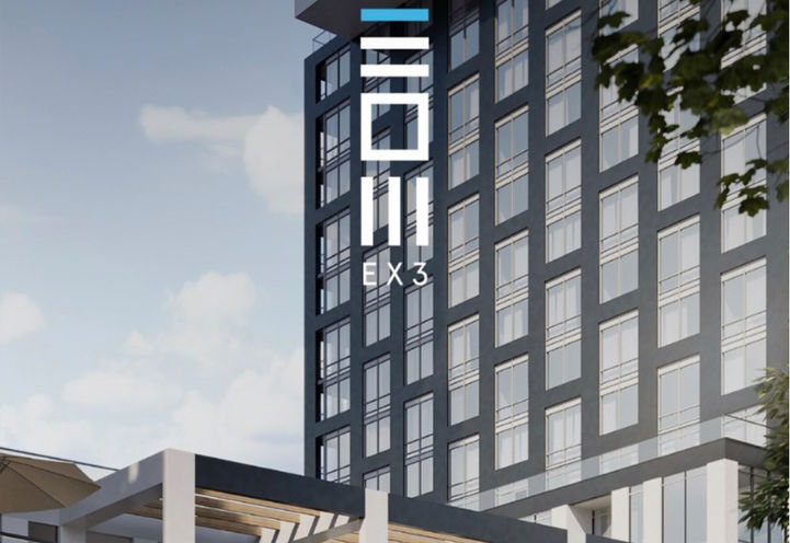 The Exchange District Condos 3 Exterior View of Lower Levels with Logo