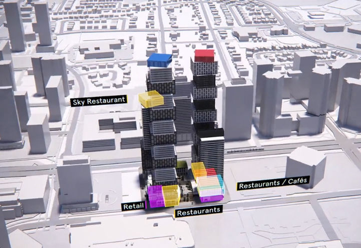 The Exchange District Condos 3 Massing Diagram with Amenities