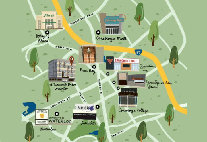 Flex Condos Map View of Surrounding Area